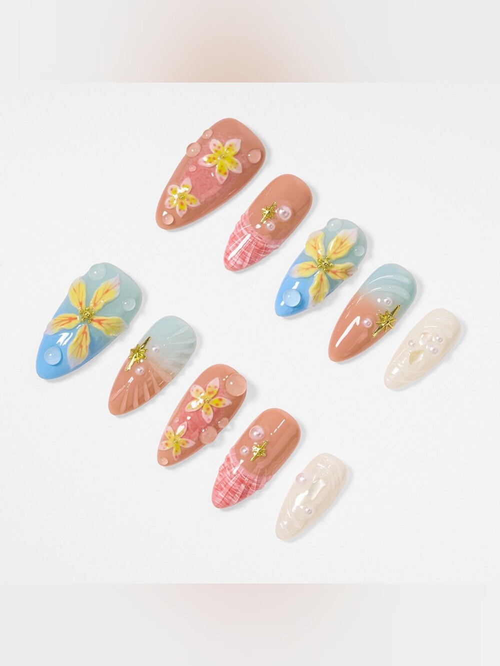 Rosy Shell Handmade Nails - Picture 1 of 12